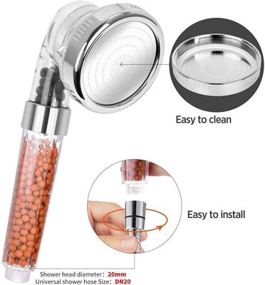 24cm Low Pressure PC Bathroom Handheld Shower Spray 3 Functions