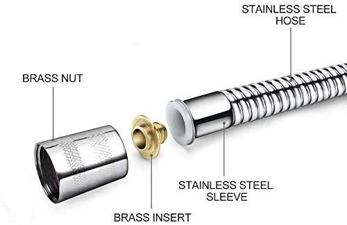 150cm Stainless Steel Shower Hose , Chromed Flexible Shower Hose With Brass Nut