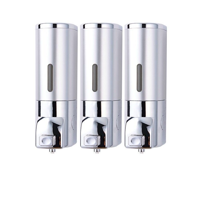 3 Pack 400ml Triple Wall Mounted Soap Dispenser Push Type Bathroom Use